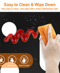 Cleaning Stovetop Saver Protector For Samsung Gas Stoves Nonstick Burner Covers, using orange cloth, ketchup wiped clean.