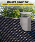 Heavy Duty 8X13 Inch Chimney Cap installed on a sloped roof, featuring a stainless steel spark arrestor and mesh cover.