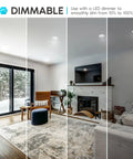 Living room with Gimbal LED Recessed Lighting Can Lights 5/6 Inch, 11W Equivalent To 90W, Five Color Temperature Options