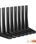 Built Tough 18 Inch Heavy Duty Shelf Brackets 8 Pack, black steel mounts for shelves and countertops.