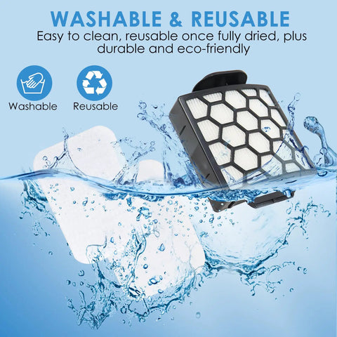 Premium 3-In-1 Vacuum Filter Replacement Kit For Navigator Rotator Pet Pro Upright Vacuums ZU60 ZU62 NV150 NV151 NV251 NV255 1238FT60 1239FT60 with washable filters