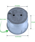Heavy Duty 10 Inch Round Electrical Splice Box For Ground Installations, Durable PVC Enclosure Protects Wire Connections, 1 Piece Grey