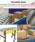 2 Pack Light Duty Roller Conveyor Built To Take A Beating With A Rust Proof Galvanized Shell, ideal for cargo in warehouses and docks.