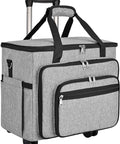 Rolling Bag With Detachable Dolly For Work Office Teaching And Craft, large grey wheeled briefcase with pockets, five wheel mobility