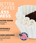 4 To 6 Cup Junior Basket Style Coffee Filters White Paper Chlorine Free 400 Count For Most 4 To 6 Cup Brewers Made In The USA