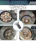 8 Piece Stainless Steel Retaining Screws For Front Rear Brake Disc Rotors, Rust Proof Auto Hardware, Hella Tough Garage Essential, Easy Peasy Replacement Part Compatible With Acura Honda Kia Hyundai shown in brake rotor applications.