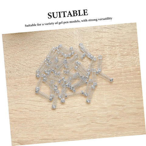 Cool Gadpiparty 50 Pack Stainless Steel Compression Springs For Ballpoint Pen Refills And Gel Pens Mini Mechanical Click Return Coils on wood surface