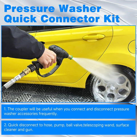 TasuoX 3/8 in NPT stainless steel pressure washer adapter set with quick-connect fittings (12 pieces)