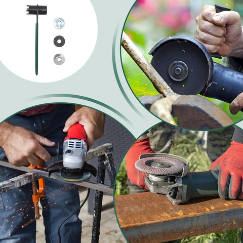 No Sweat Dual Tip Angle Grinder Wrench With Anti Slip Handle Chromium Vanadium Steel for easy disc changes on grinders.