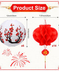 20 Piece Chinese Japanese Paper Lantern Set With 12 Inch Cherry Flower Lanterns And 7.87 Inch Red Lanterns for decoration purposes