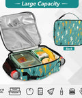 Lightning Bolt Insulated Lunch Bag For Kids And Adults Portable Cooler Tote With Shoulder Strap High Grade Polyester Thermal Retention Aluminum Lining Spacious Main Compartment And Side Mesh Pockets Ideal For School Office Travel, large capacity