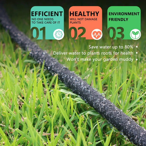 Half Inch Soaker Hose 50 Feet For Garden Beds Heavy Duty Drip Irrigation Kit Rubber Watering Hose with permeable material