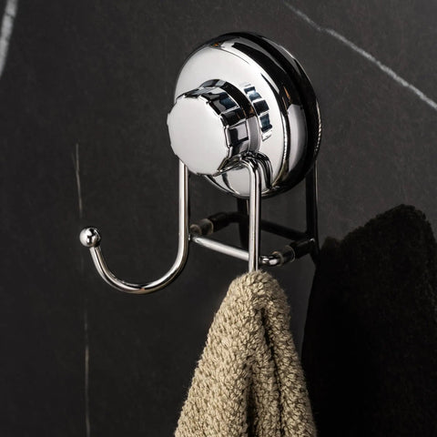 Powerful Vacuum Suction Cup Hooks Holder For Towel Robe And Loofah In Chrome Stainless Steel Rust Resistant Bathroom Easy Install