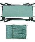 Top view of Garden Kneeler And Seat Foldable Stool With Thick EVA Foam Padding And Handy Tool Pouch, showing iron frame and pouch.