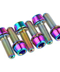Rainbow Titanium Alloy M5x16mm 18mm Tapered Head Allen Hex Bolt With Washer For Mountain And Road Bike Stem Parts Pack Of 6