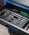 Top view of 20 Piece Socket Extension Set With One Quarter Inch Drive, Three Eighth Inch Drive, And One Half Inch Drive in tool drawer