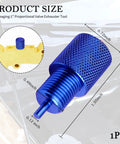 Heavy Duty Adjustable Proportioning Valve Bleeder Tool Rock Solid Aluminum Brake Bleeder Kit showing 1.55 inch size and blue finish.