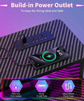 Build-in power outlet for Level Up Your Gaming Space With This Electric Standing Desk That Offers Smooth Height Adjustment Customizable Rgb Lighting And Fast Usb Charging For Cool Setups.