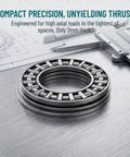 Needle Roller Thrust Bearings Kit 35 mm Outer Diameter 20 mm Bore 2 mm Width Carbon Steel 4 Set With Washers High Speed Assembly For Lawn Tractor Steering, 2mm thick bearing with caliper