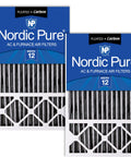 Replacement 16x25x5 Air Filter MERV 12 Plus Carbon for Your Home HVAC System, 2 Pack
