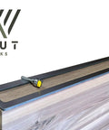 Floating Shelf Bracket Router Guide Kit With Precision Router Bit for inset installations shown on wooden surface