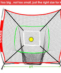 Portable Baseball And Softball Net 6x6ft With Sturdy Bow Frame And Carry Bag For Hitting And Pitching Circular Target And Strike Zone For Accurate Practice Great For Kids