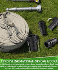 2 Pack Cam Lock Fittings Type C And E 2 Inch Cam And Groove Hose Fitting Kit With 2 Inch Female Coupling 2 Inch Male Adapter Gasket And Hose Clamps For Heavy Duty Industrial Use, black polypropylene couplings on grass