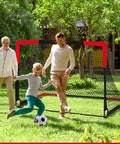 Backyard Soccer Goals Set Of Two Six By Four Feet Portable Pop Up Training Goals With Target Net Ball Cones Durable