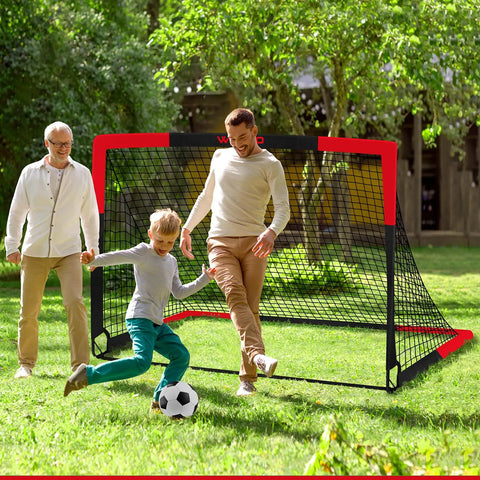 Backyard Soccer Goals Set Of Two Six By Four Feet Portable Pop Up Training Goals With Target Net Ball Cones Durable