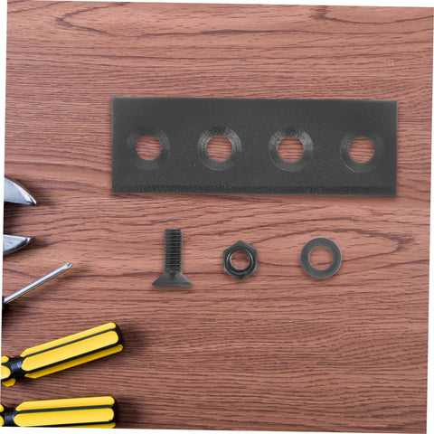 Components of Sturdy Metal Barn Door Track Hardware Kit For Sliding Doors Easy To Install Track System on a wooden surface