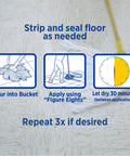 Instructions for Pro Grade High Traffic Floor Polish application, showing floor mopping and drying times.