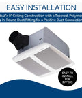 Bluetooth Ventilation Fan With Built In Dual High Fidelity Speakers For Bathroom Or Room Up To 105 Sq Ft, easy installation image