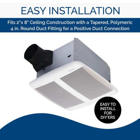 Bluetooth Ventilation Fan With Built In Dual High Fidelity Speakers For Bathroom Or Room Up To 105 Sq Ft, easy installation image