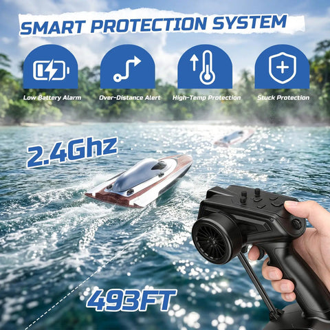 17 Inch Brushless RC Speedboat For Adults 45 Plus KPH High Speed Beast With Self Righting Design in action on water
