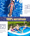 Workhorse Inflatable Patch Repair Kit Waterproof TPU Pool Repair Tape seen in use with pool and inflatable float, waterproof.