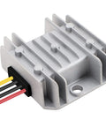 Close-up of DC to DC buck converter with wiring, part of Pair Of DC To DC Buck Converters 8 To 35V In To 3 To 24V Out Adjustable 5A Step Down Regulator