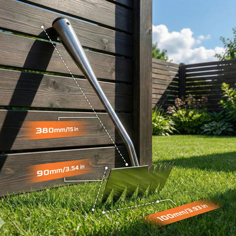 Heavy Duty Stainless Steel Weed Puller Tool For Gardens And Lawns, Deep Root Weed Remover, Hand Weeding Tool To Grab Dandelions, Crabgrass, Thistles, And More, Built Tough For Backyards, Flower Beds, And Seasonal Cleanup, 15 in