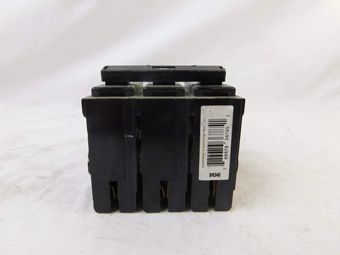 BR Type Plug-On Mount 3-Pole 40 Amp 240V AC Circuit Breaker For Panels And Load Centers, front view with label