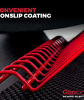 Close-up of red Pliers Rack Organizer For Tool Box Drawer Storage Red Compact Holder That Fits 16 Pliers with nonslip coating.