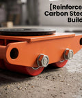 Heavy Duty Machinery Dolly For Industrial Equipment, Reinforced Carbon Steel Cart With 360 Degree Swivel And Four Large Casters, close-up on concrete