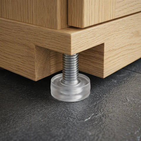 40 Piece Adjustable Furniture Feet For Desk And Chair, PVC And Metal Construction with Anti Wobble, transparent bumper