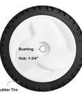 8 Inch Front Drive Wheel Set for Toro 22 Inch Recycler Self Propelled Mowers Fits 20001 Through 20111 and GTS, rubber tire and bushing.
