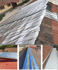 Heavy Duty Aluminum Foil Tape Self Adhesive Roofing Flashing Sealant Waterproof Underlayment Roll applied on sloped roofs.
