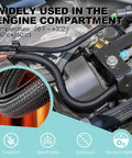 2 Pack 5 Foot Cable Sleeve For Desk Cord Management And Wire Hider Tubing in engine compartment, fireproof and abrasion resistant.