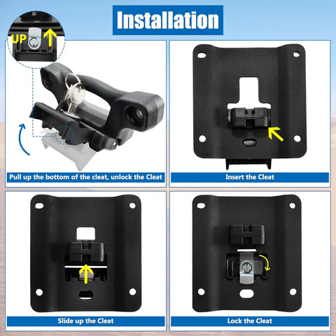 Ford F150 F250 F350 Bed Tie Down Anchors Kit, 4 Pack Replacement Tie Downs With Keys installation steps diagram