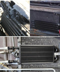 High Performance Aluminum Transmission Oil Cooler Kit With 5 Sixteenth Inch Tubing And Hose Mounts Black 4 Pass Radiator