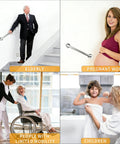 Two Pack Bathroom Grab Bars 16 Inch Brushed Nickel 304 Stainless Steel Safety Assist Handicap Grab Bar For Showers And Tubs in use by elderly, pregnant women, people with limited mobility, and children.