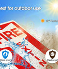 Fire Extinguisher Sign 12 By 4 Inch Aluminum Metal Built Tough Reflective Weatherproof Indoor Outdoor Use 12 Pack Pre Drilled Holes Easy To Install That Lasts For Years with water and dust resistance features