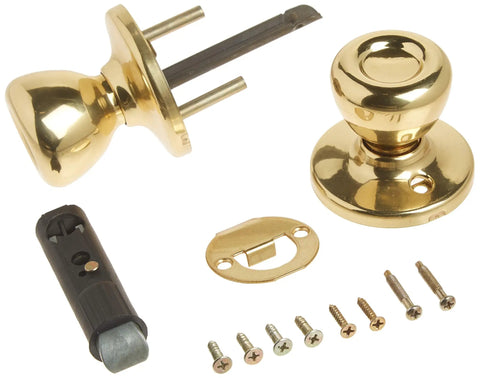 Non Locking Passage Door Knob For Interior Doors Ideal For Closets And Hallways Polished Brass Finish Easy DIY Install