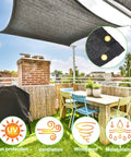 Forty Percent Shade Cloth For Backyard 20x20 Ft Black Mesh Tarp With Reinforced Grommets over patio table and chairs outdoors